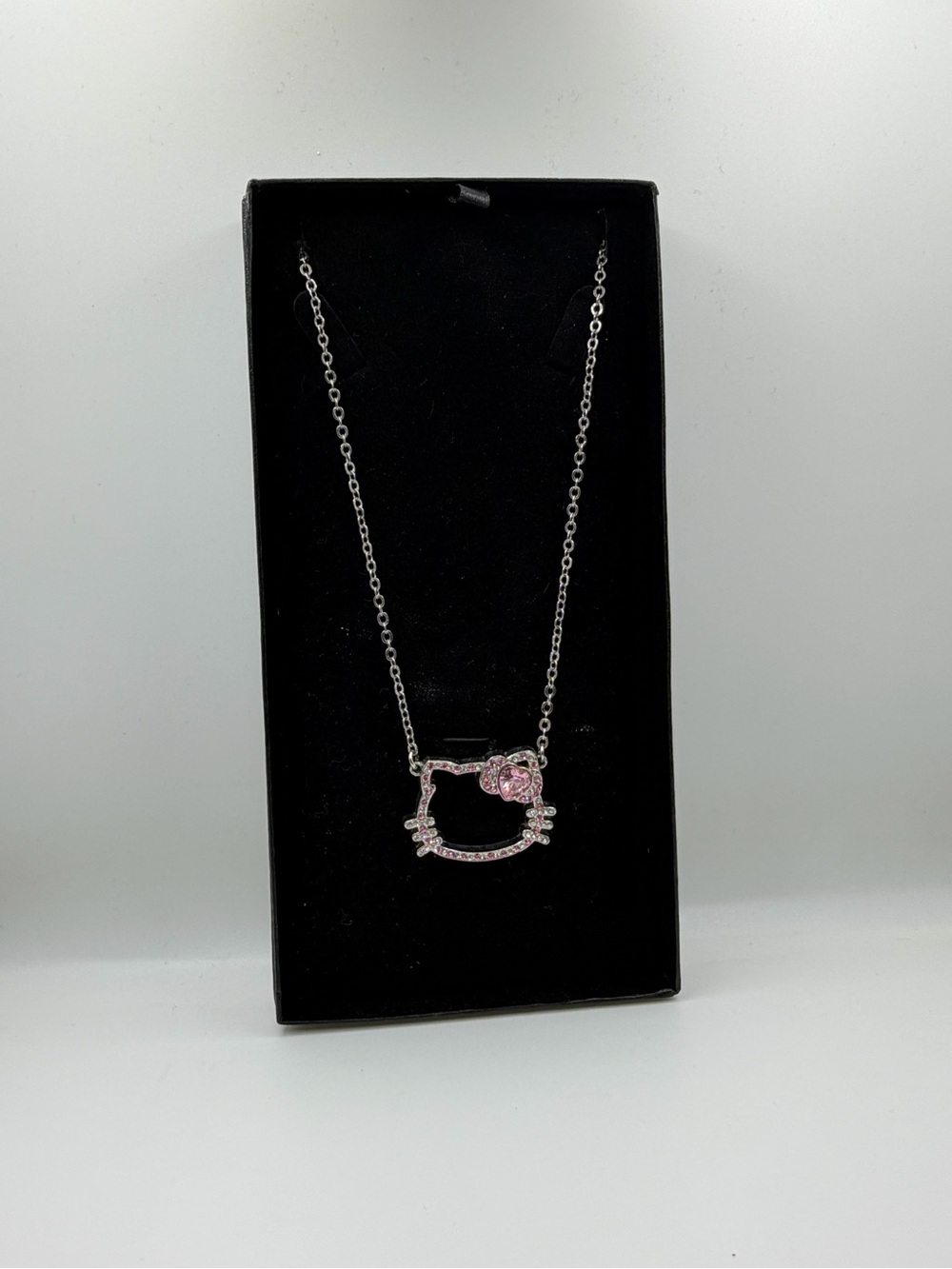 Silver-Tone Pink Hello Kitty Pendant Necklace